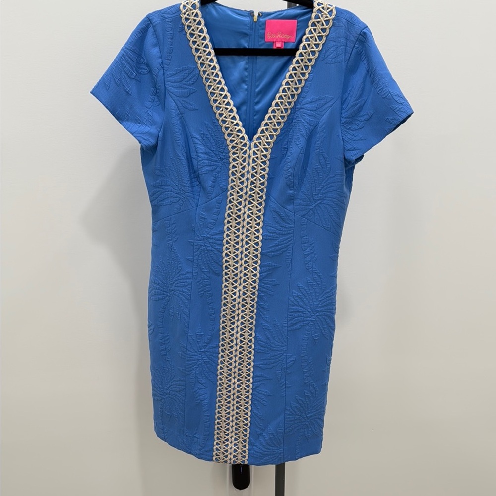 Lilly Pulitzer Blue Sheath Mini Dress with V-Neck